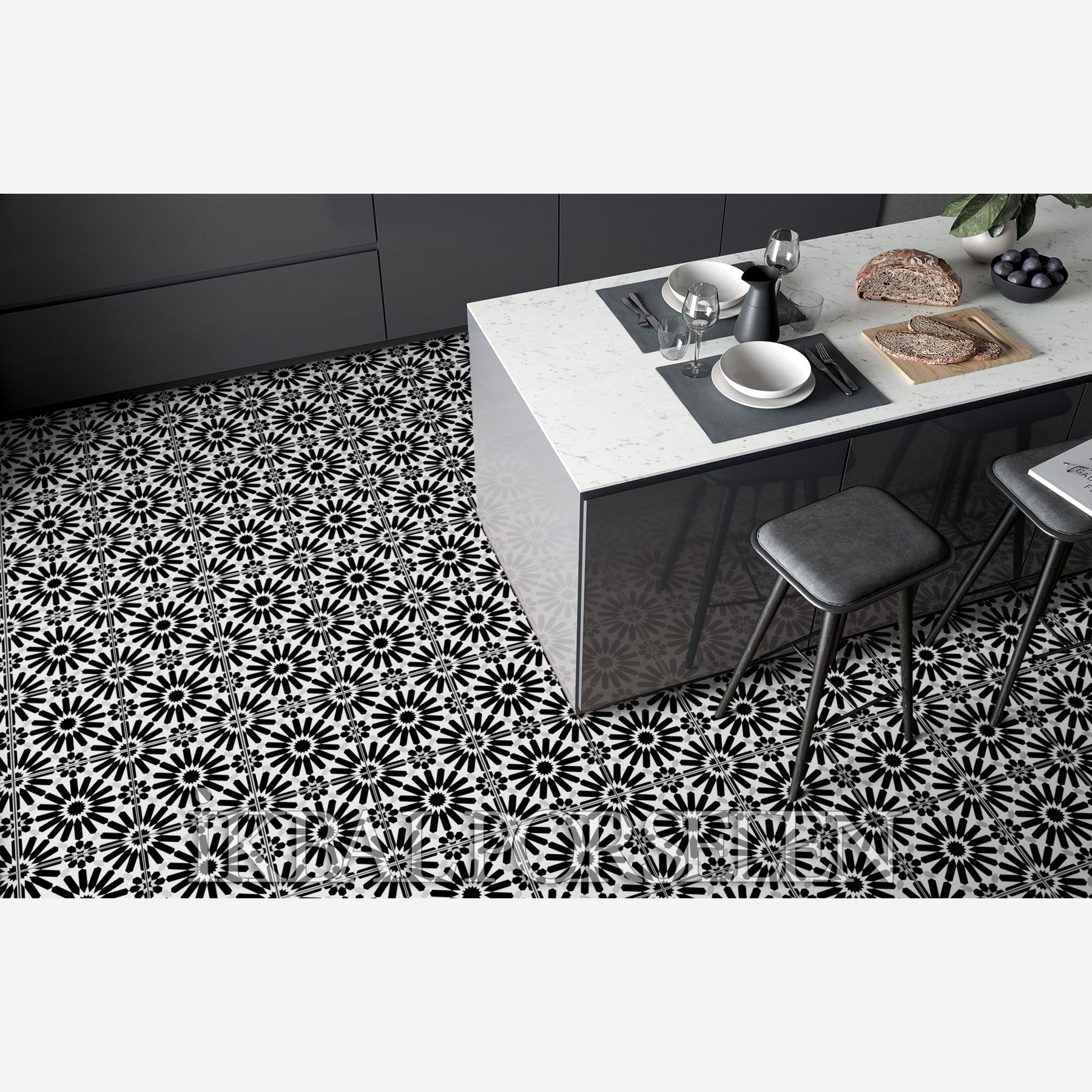 Modern Desenler - 20x20 Porselen Karo iyk96-b - Görsel 2