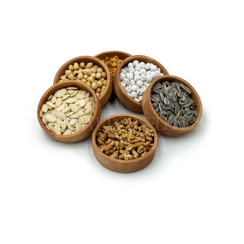Ahşap Çerezlikler - 1 set (6 parça) Ahşap Sunumluk - Daisy - Görsel 4